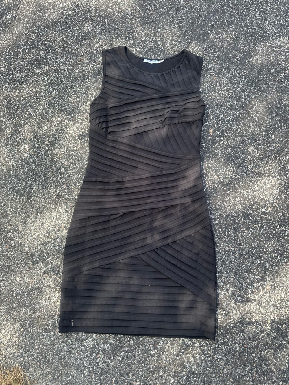 Calvin Klein Black Sleeveless Bandage Sheath Dress